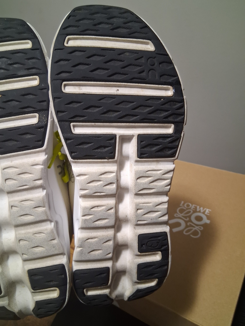 Loewe Neon Yellow and Cream Athletic Sneakers - Picture 12 of 16